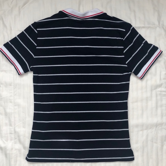SOLD Ardene Striped Polo Crop Top - Picture 2 of 5